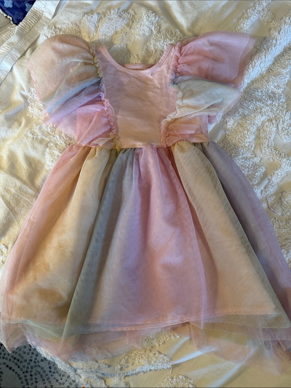 H&M Pastel Rainbow Tulle Dress in Pink and Multi 3/4